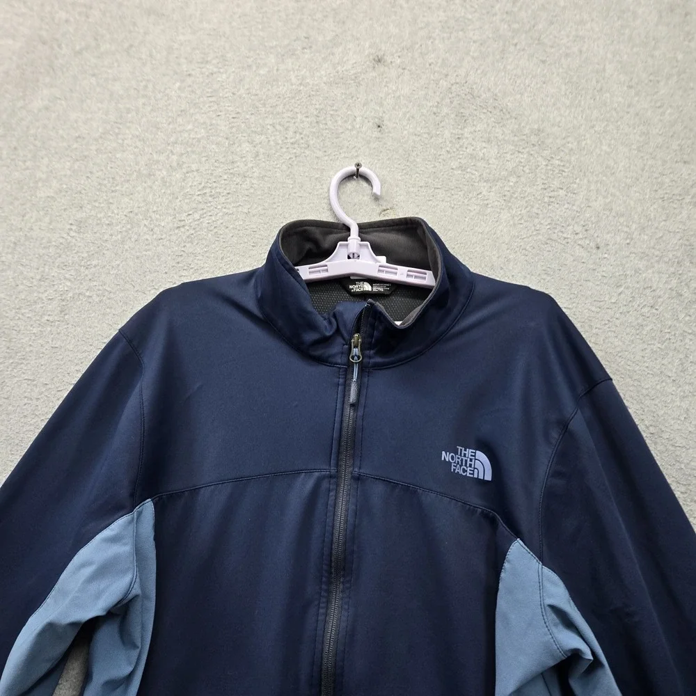 The North Face Men Jacket XL Blue Colorblock Windstopper Windbreaker Full Zip